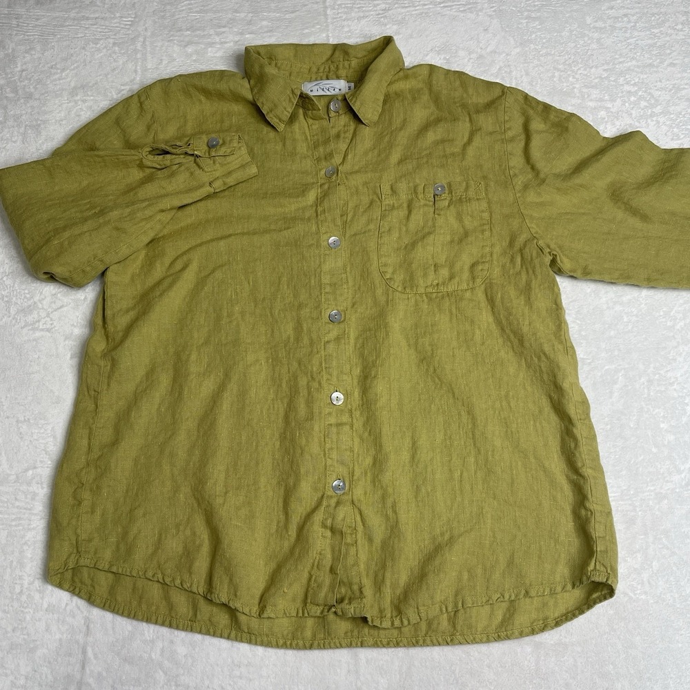 Willow Olive Green Linen Button-Down Shirt